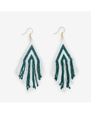 INK+ALLOY Haley Game Day Beaded Fringe Earrings - Blue