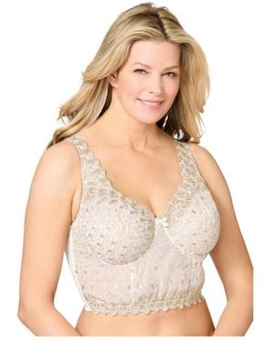 Amoureuse Longline Embroidered Bra - White