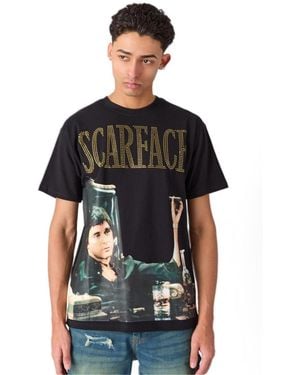 Reason Scarface Rhinestones Short Sleeve T-shirt - Black