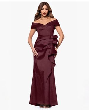 Xscape Taffeta Off-the-shoulder Sweetheart Gown - Red