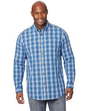 Kingsize Big & Tall Long Sleeve Wrinkle Free Sport Shirt - Blue