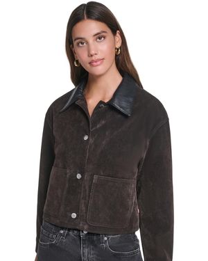Levi's Laydown Collar Cropped Chore Jacket - Black