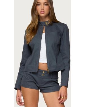 Edikted Kayra Moto Jacket - Blue