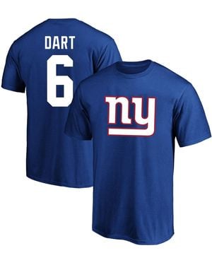 Fanatics Jaxson Dart New York Giants Big Tall Name Number T-shirt - Blue