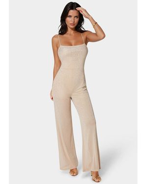 Bebe Ombre Embellished Jumpsuit - White