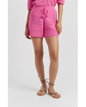 Chinti & Parker Cotton Crochet Short - Pink