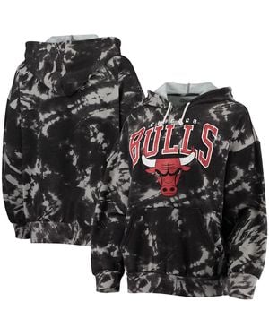 Majestic Threads Chicago Bulls Burble Tie-dye Tri-blend Pullover Hoodie - Black