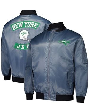 Mitchell & Ness New York Jets Big Tall Bomber Full-zip Jacket - Blue