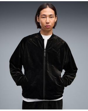 PUMA Relaxed Velour Full Zip Track Jacket - Black