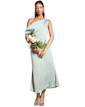 Oasis Satin Bridesmaid Midi Dress - Green