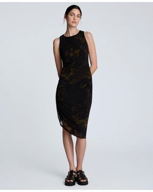 Kenneth Cole Sandra Side-ruched Asymmetric Tank Dress - Black