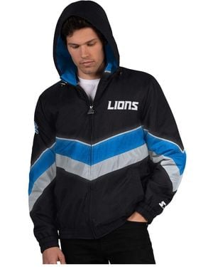 Starter Black/blue Detroit Lions Thursday Night Gridiron Full-zip Jacket