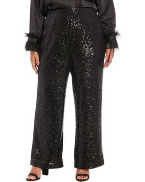 Muse Plus Size Sequin Pull On Pants - Black