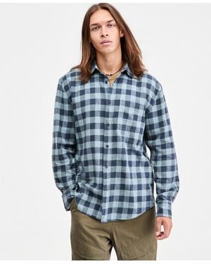 Sun & Stone Sun + Stone Drake Buffalo Plaid Long-sleeve Shirt - Blue