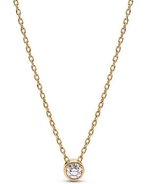 PANDORA Era Lab-grown Diamond Bezel Pendant Necklace - Metallic