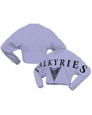 Spirit Jersey Golden State Valkyries Jumbo Print Oversized Cropped Long-sleeve T-shirt - Blue