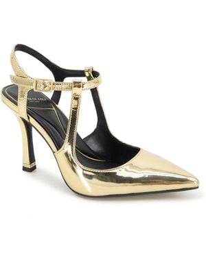 Kenneth Cole Romi Ankle Sling Back Pumps - Metallic