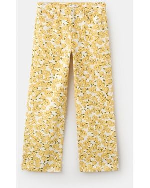 Mango Floral Pattern Straight-leg Jeans - Yellow
