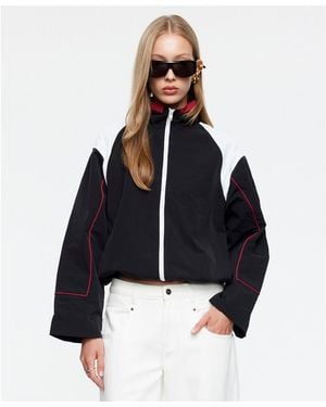 Lioness Shoreline Windbreaker High Neck Jacket - White