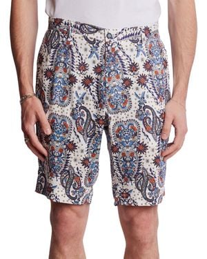 Paisley & Gray Felix Slim Fit Paisley 8-1/2" Shorts - Blue