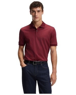 BOSS Boss By Mercerized-cotton Monogram Polo Shirt - Red