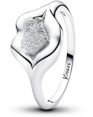 PANDORA Sterling The Lips Of Love Statement Open Ring - White