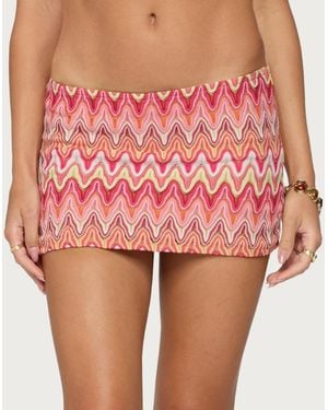 Edikted Saha Zigzag Crochet Mini Skort - Red