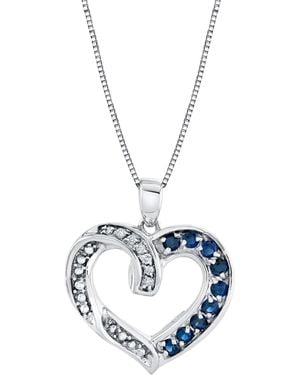 Macy's Sapphire Heart Pendant - Metallic