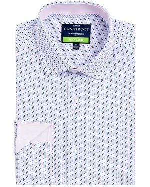 Con.struct Triangle Print Spread Collar Dress Shirt - Blue