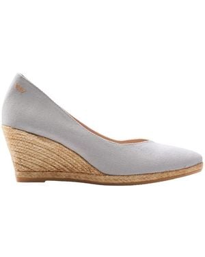 VISCATA Roses Canvas V Cut Espadrille Wedges - White