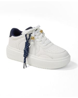 BERNESS Larra Platform Lace Up Sneakers - White