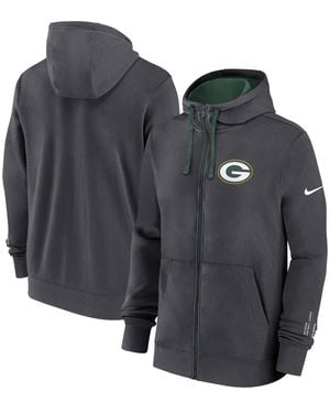 Nike Green Bay Packers Primetime Club Full-zip Hoodie - Gray