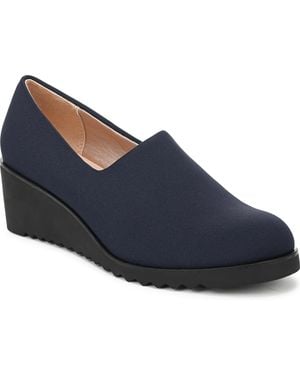LifeStride Ziva Round Toe Wedge Loafers - Blue