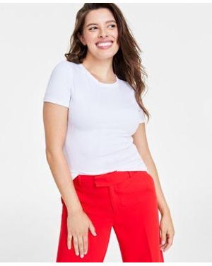 On 34th Ribbed T Shirt Xxs 4x Created For Macys - White
