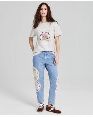 And Now This Now This High Rise Crochet Trim Ankle Jeans Macys Exclusive - Blue