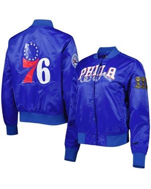Pro Standard Philadelphia 76ers Classics Satin Full-snap Jacket - Blue