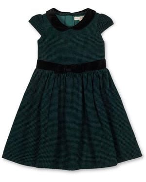 Hope & Henry Big Girls Organic Flutter Sleeve Peter Pan Collar Party Dress - Black
