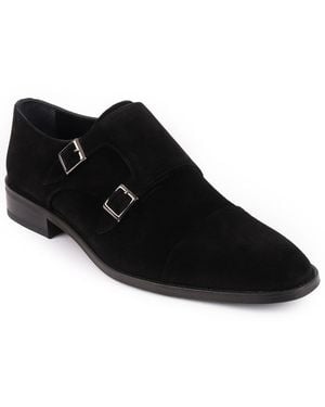 VELLAPAIS Mico Double Monk Slip-on Dress Shoes - Black