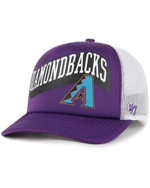 '47 Arizona Diamondbacks Meander Foam Trucker Snapback Hat - Purple