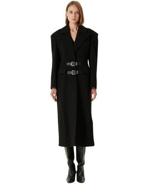 Pcfg Wool-cashmere Blend Long Overcoat - Black