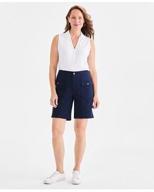 Style & Co. High-rise Bermuda Shorts - Blue