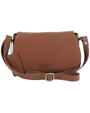 Mancini Pebbled Isabella Leather Crossbody Handbag - Brown