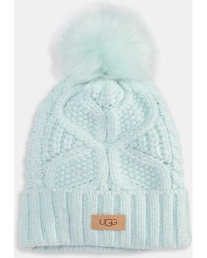 UGG Cable Knit Pom Beanie - Pink