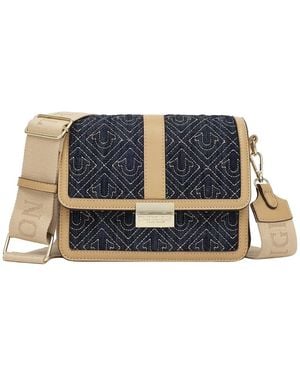 TRUE RELIGION Logo Lock Denim Crossbody Bag - Blue