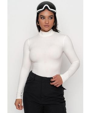JLUXLABEL Turtleneck Long Sleeve Top - White