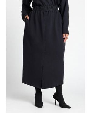 Eloquii Plus Size Maxi French Terry Skirt - Blue