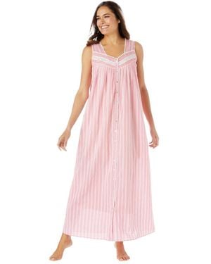 Only Neccessities Plus Size Only Necessities Long Sleeveless Floral Nightgown - Pink