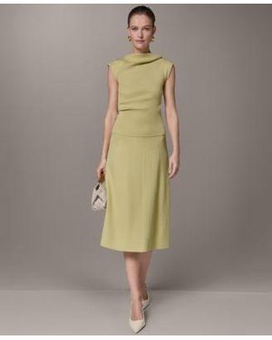 Donna Karan Asymetrical Sweater Top Midi Sweater Skirt - Multicolor