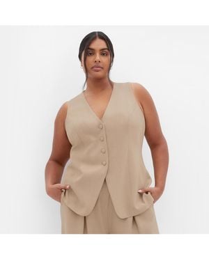 City Chic Plus Size Tori Vest - Natural
