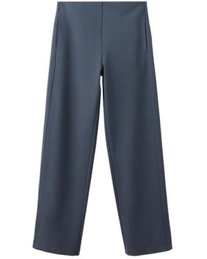 Mango Fine-knit Straight-fit Pants - Blue